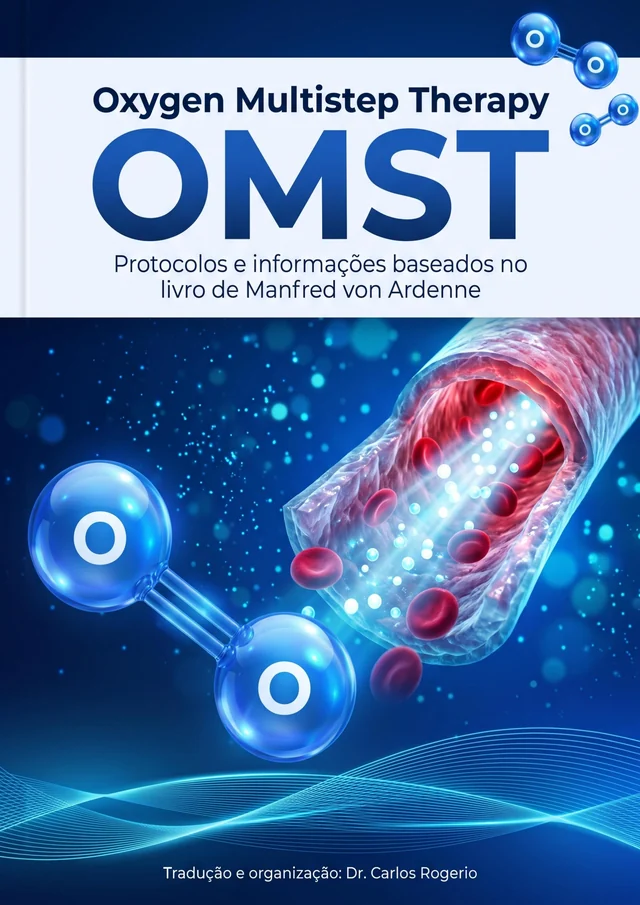 Capa do e-book Oxygen Multistep Therapy (OMST): protocolos e informações baseados no livro de Manfred von Ardenne.